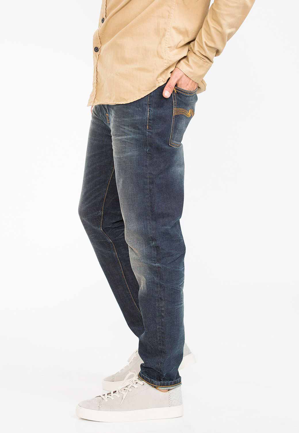 Dark Slate Gray ג'ינס ארוך לגברים Brute Knut NUDIE