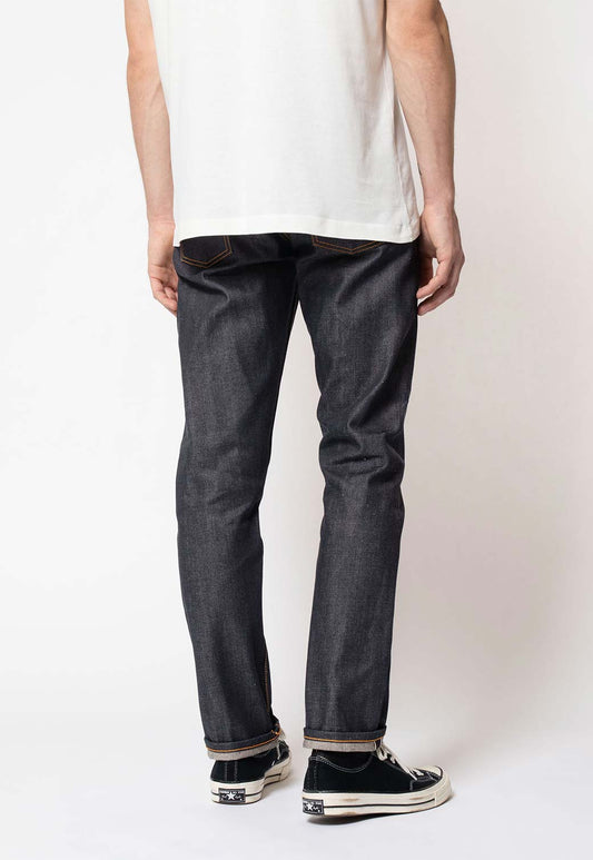 Dark Slate Gray ג'ינס ארוך לגברים Steady Eddie II - Dry Selvage NUDIE