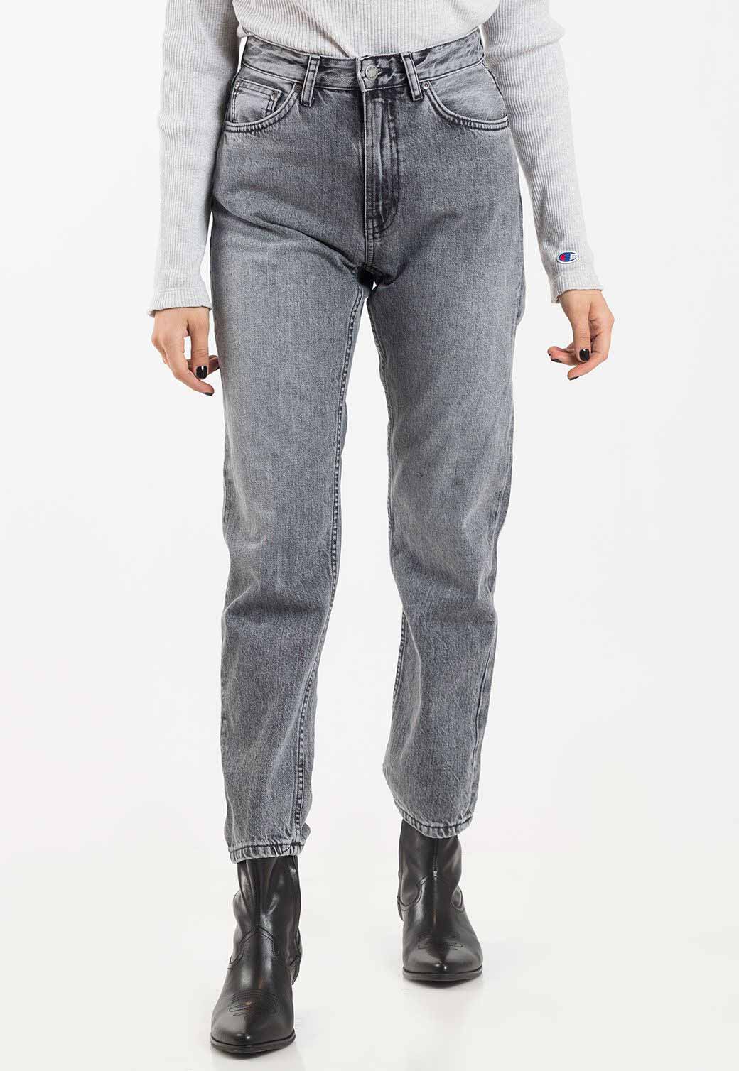 Dim Gray ג'ינס ארוך לנשים Breezy Britt - Lazy Grey NUDIE