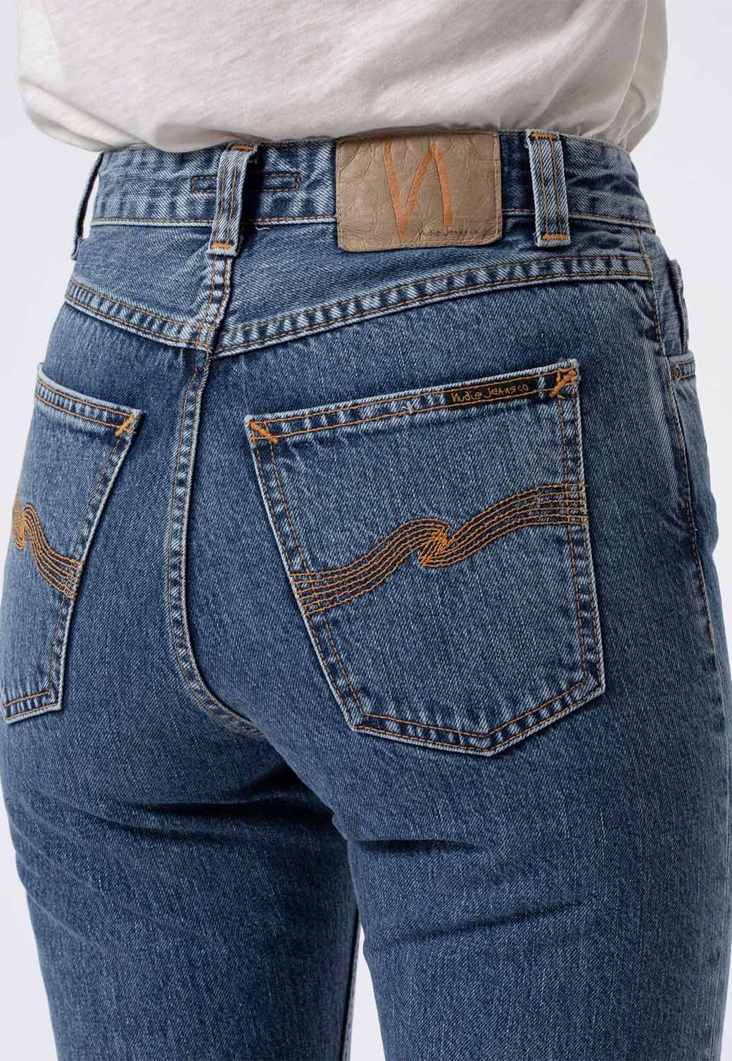 Dark Slate Gray ג'ינס ארוך לנשים Breezy Britt - Friendly Blue NUDIE