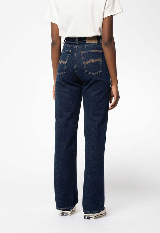 Dark Slate Gray ג'ינס ארוך לנשים Clean Eileen - Heavy Rinse NUDIE