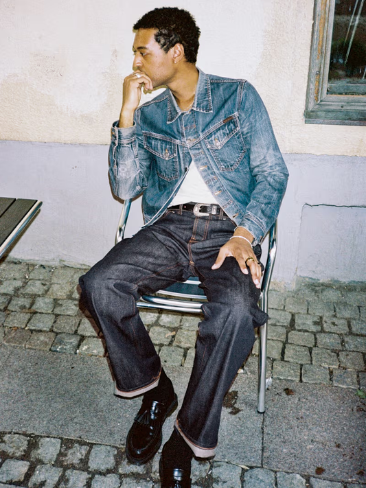 Gray ג'ינס ארוך לגברים / נשים Tuff Tony – Wide Leg / Dry Sunburns NUDIE