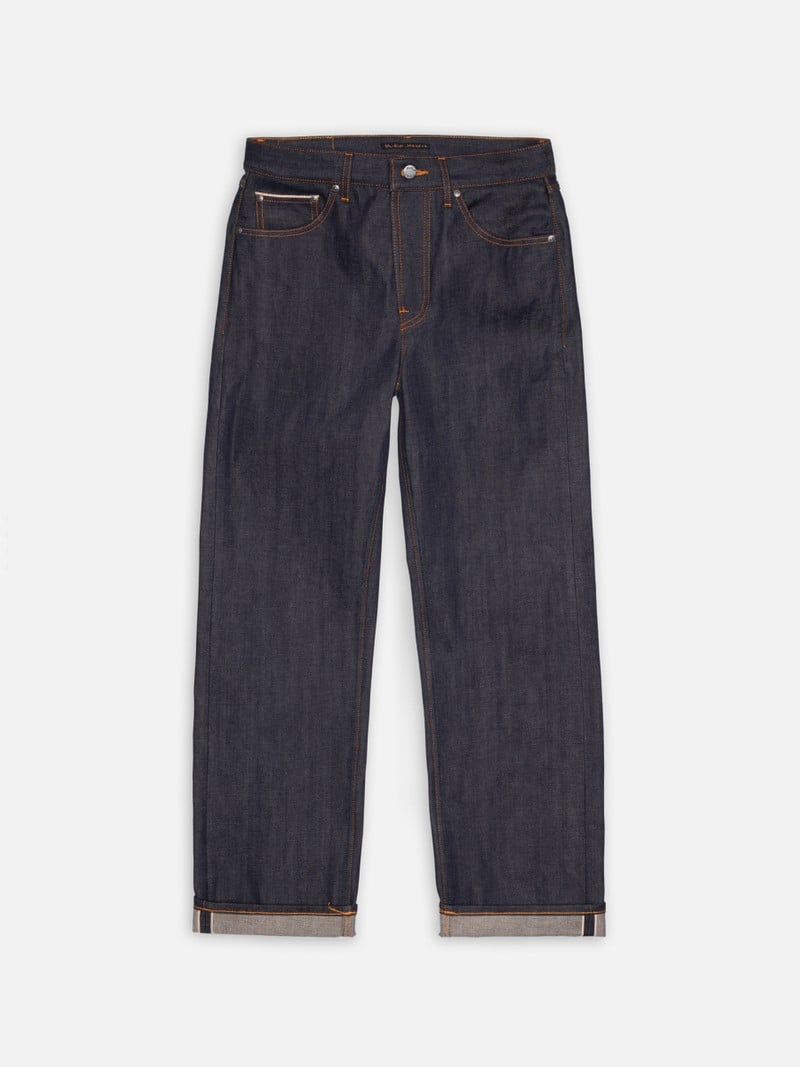 White Smoke ג'ינס ארוך לגברים / נשים Tuff Tony Dry Selvage – Wide Leg NUDIE