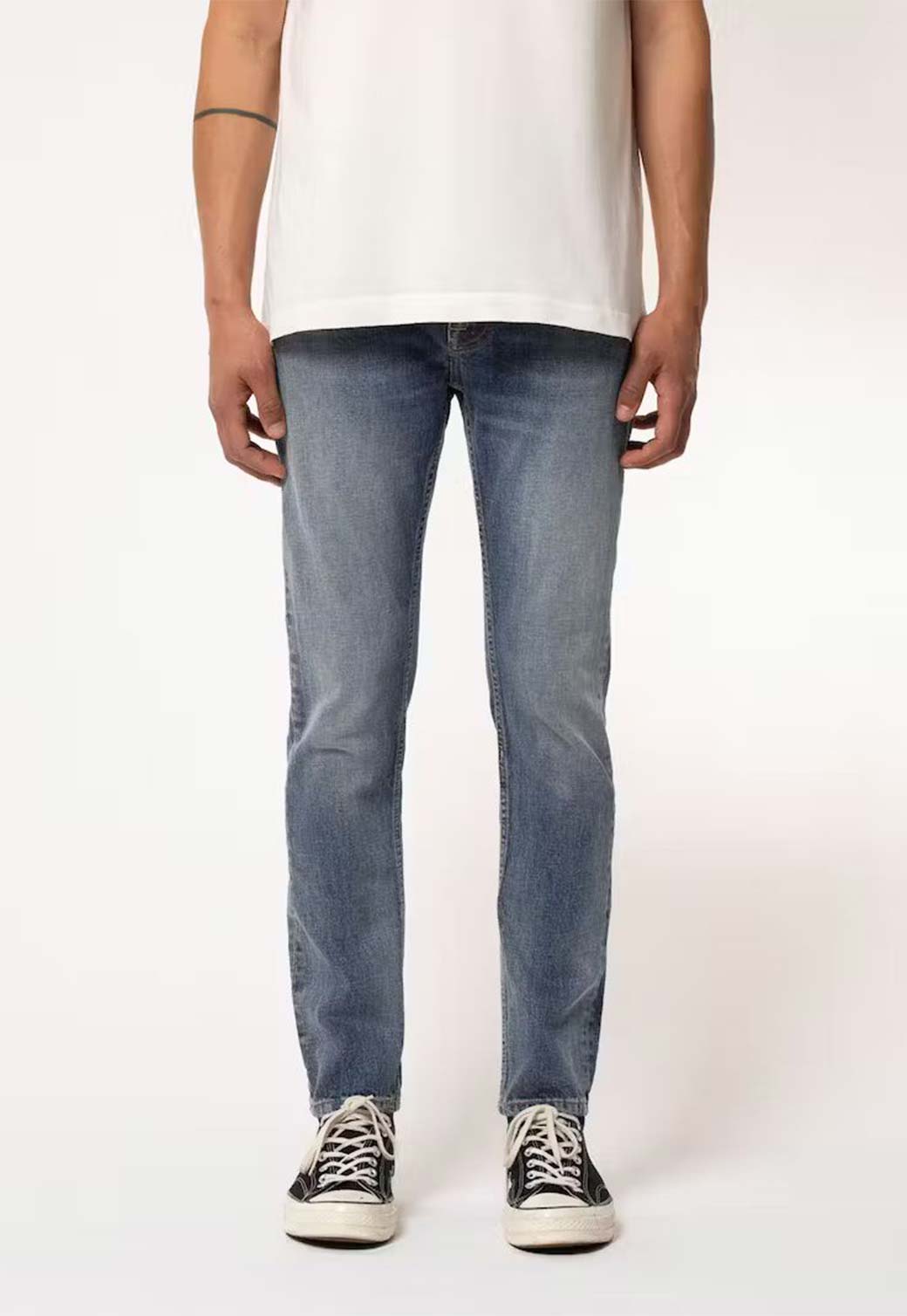 Beige ג'ינס ארוך לגברים Lean Dean - Gentle Worn NUDIE