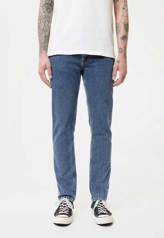 White Smoke ג'ינס ארוך לגברים Lean Dean - Plain Stone NUDIE