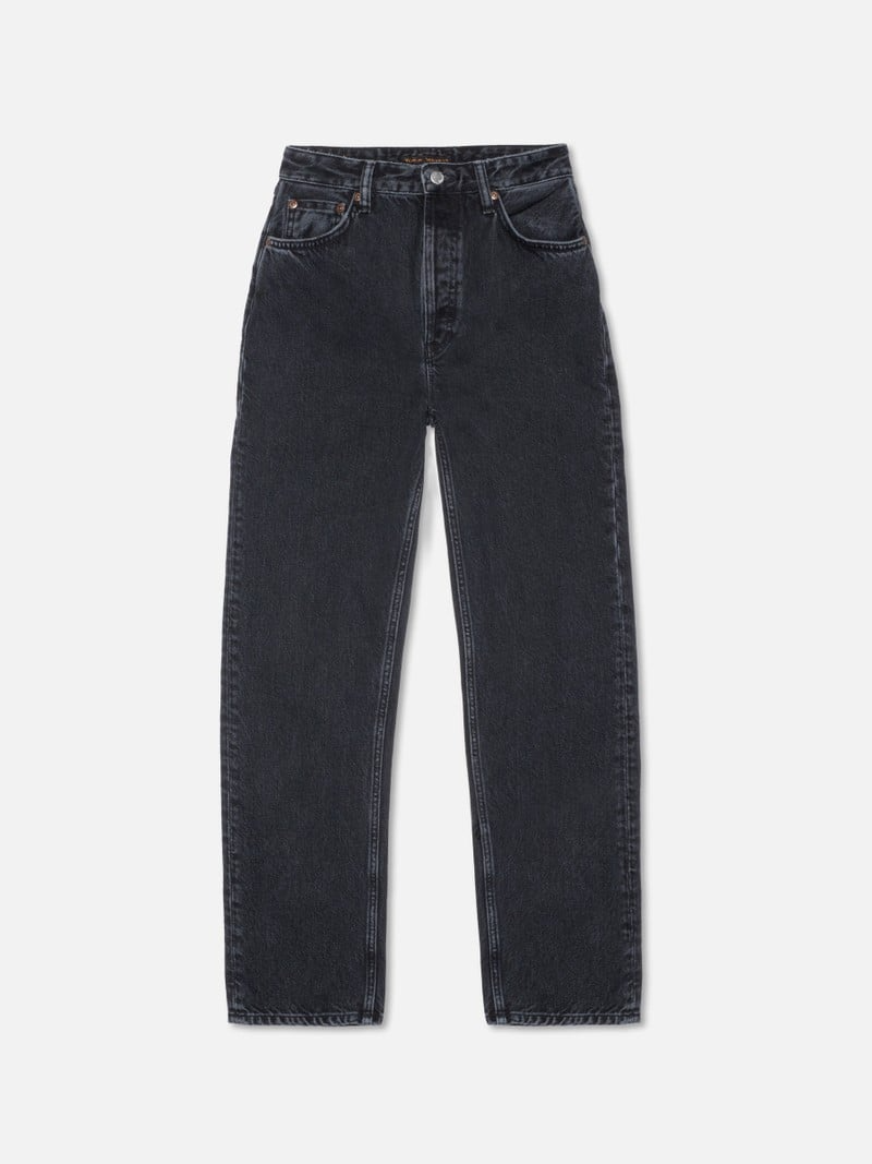 White Smoke ג'ינס ארוך לנשים Lofty Lo Black – Straight Leg NUDIE