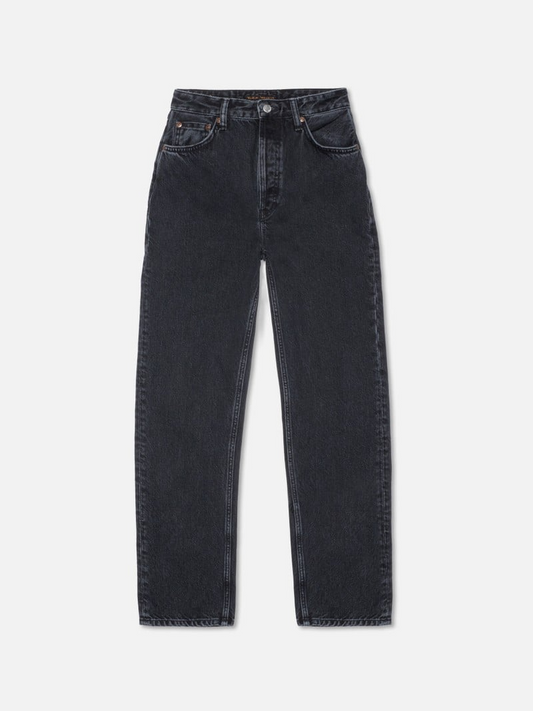 White Smoke ג'ינס ארוך לנשים Lofty Lo Black – Straight Leg NUDIE