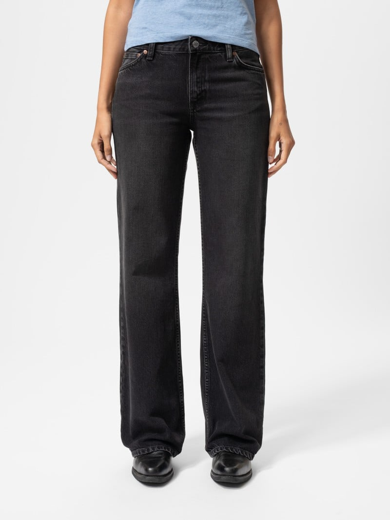 Dark Slate Gray ג'ינס ארוך לנשים Wide Heidi – Wide Leg NUDIE