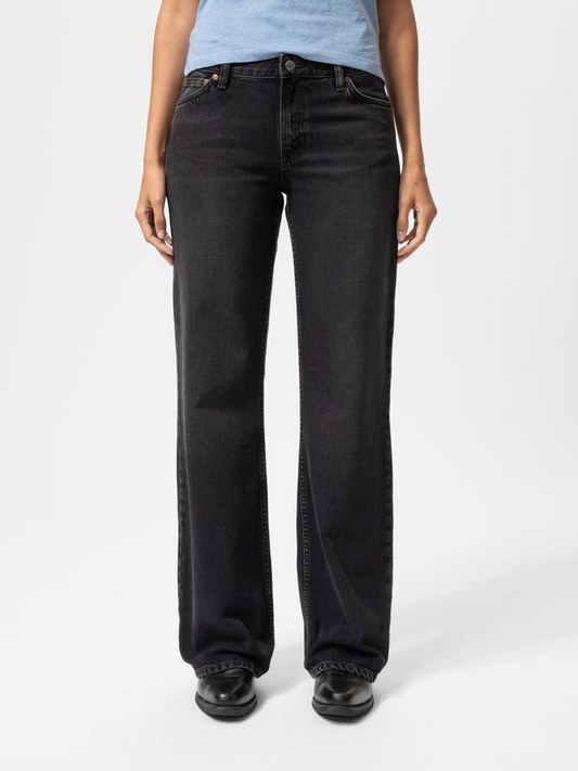 Dark Slate Gray ג'ינס ארוך לנשים Wide Heidi – Wide Leg NUDIE