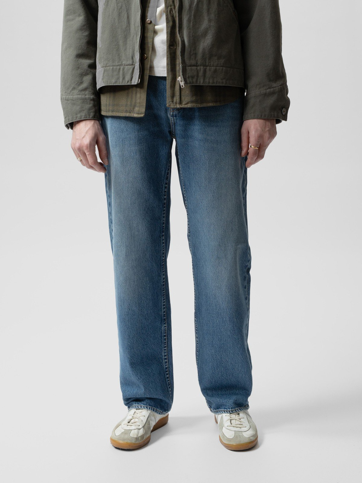 Dark Slate Gray ג'ינס ארוך לגברים / נשים Tuff Tony Blue Day Dreamer – Wide Leg NUDIE