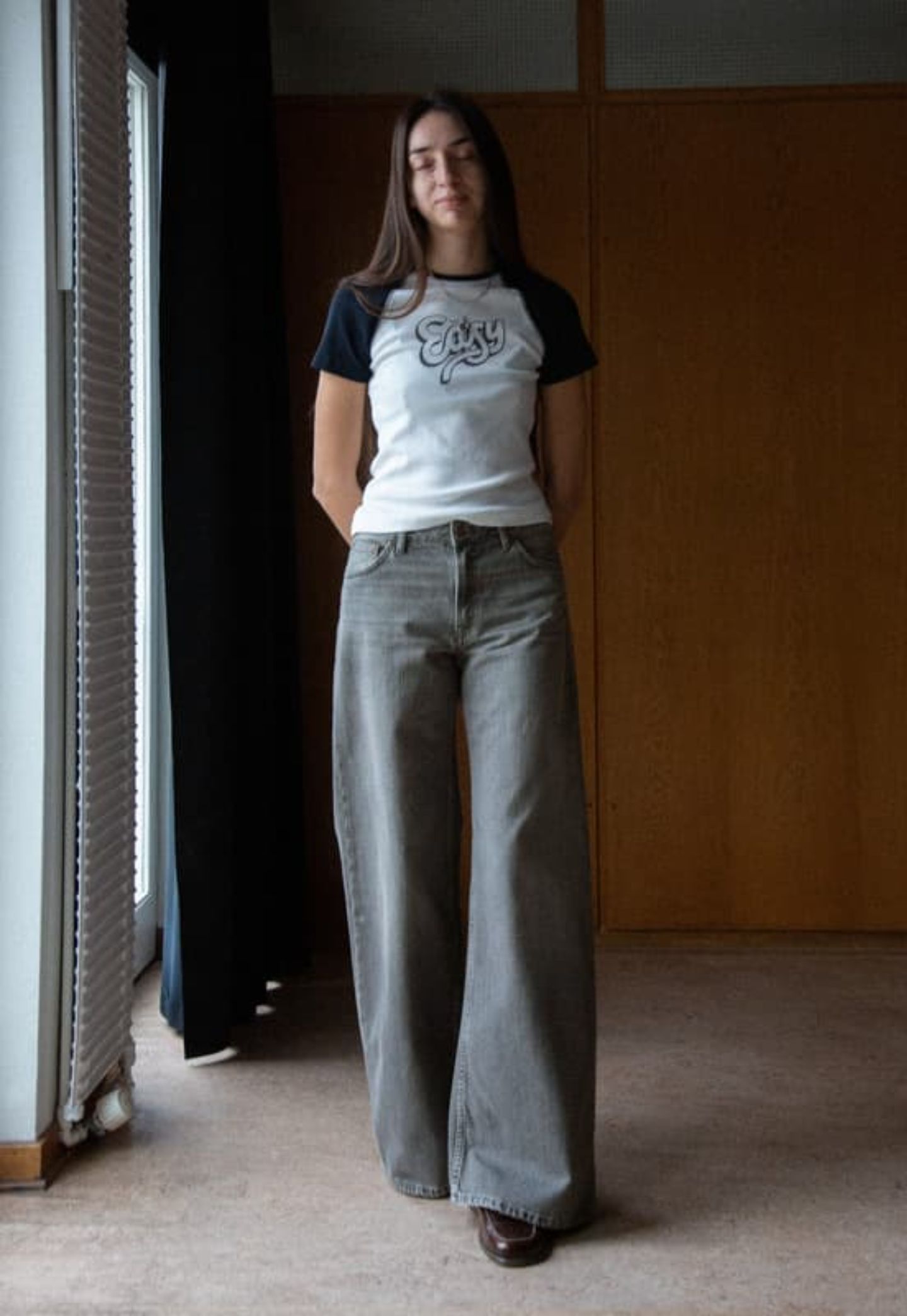 Black ג'ינס לנשים Sonic Sue Foggy Grey - Regular Fit NUDIE