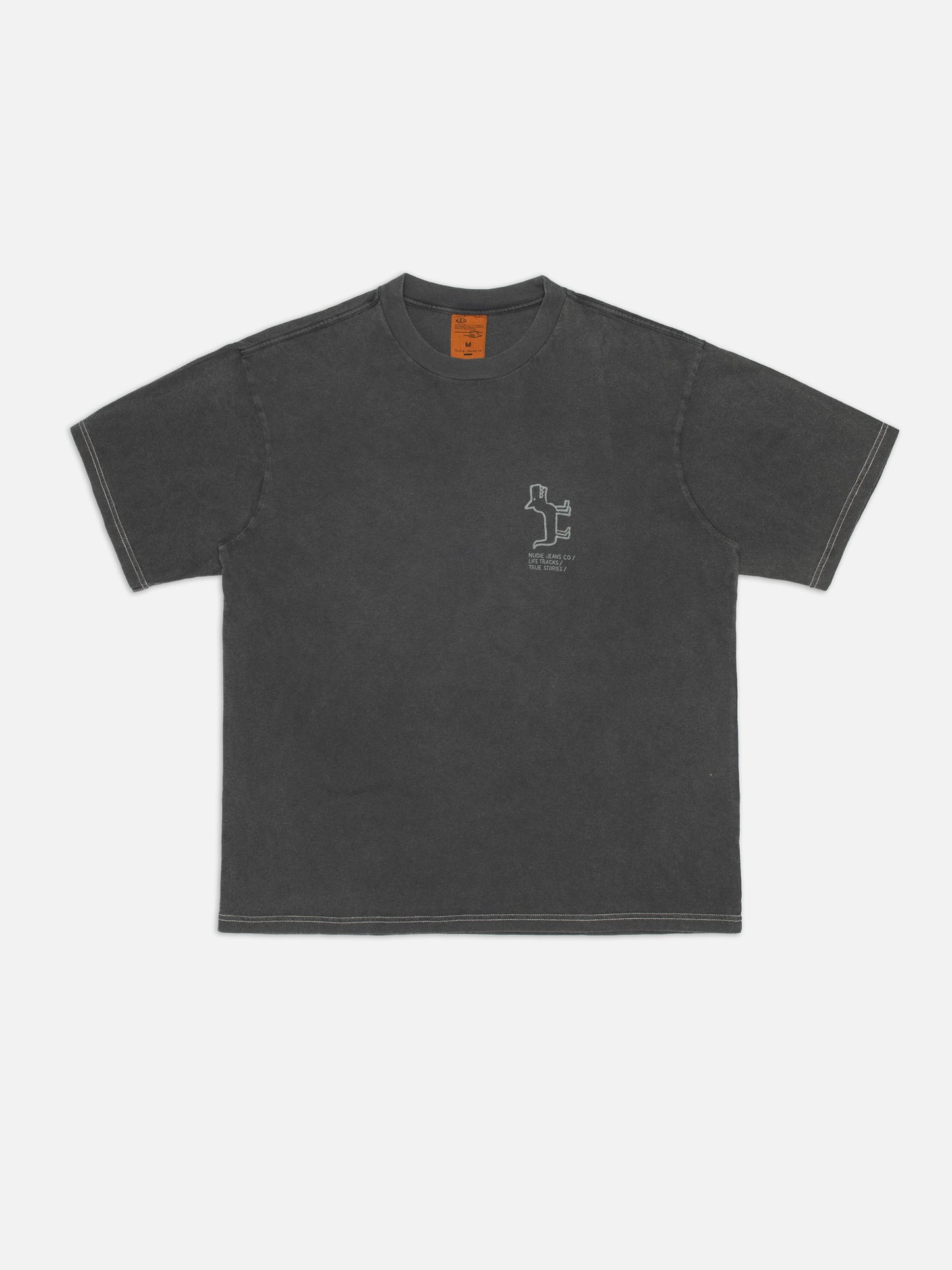 White Smoke טי שירט קצרה לגברים Koffe NUDIE