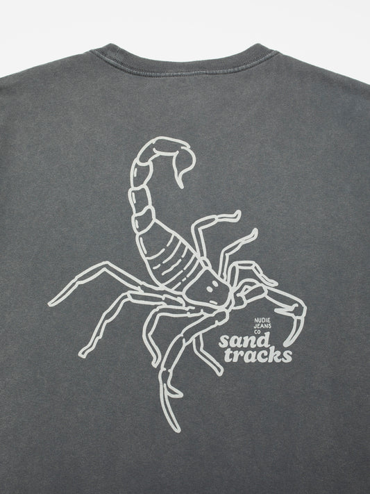 Dim Gray טי שירט קצרה לגברים Roy Sand NUDIE