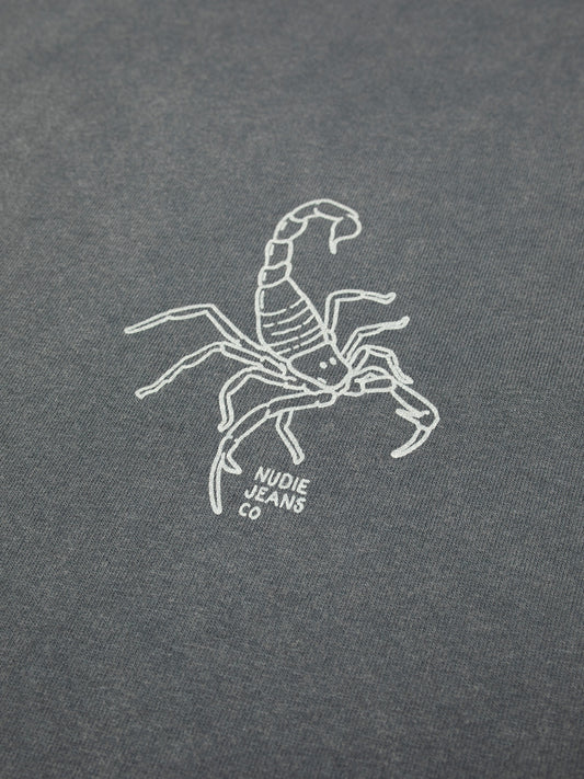 Dim Gray טי שירט קצרה לגברים Roy Sand NUDIE