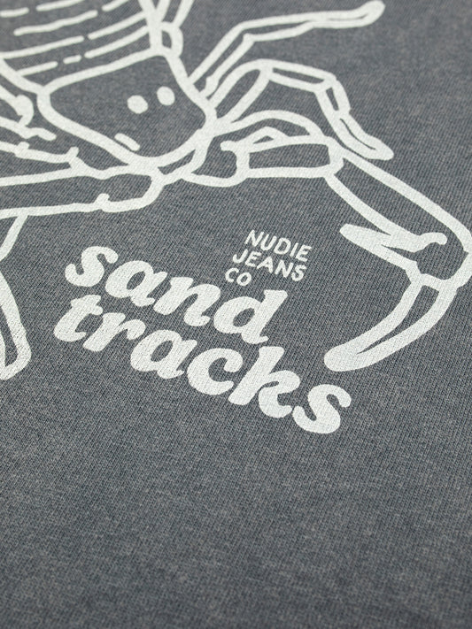 Dim Gray טי שירט קצרה לגברים Roy Sand NUDIE