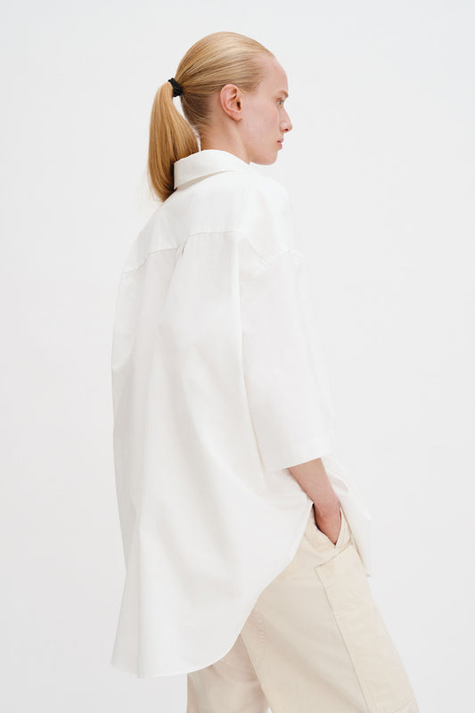 Lavender טי שירט קצרה לנשים Oversized Short Sleeve Shirt FILIPPA K