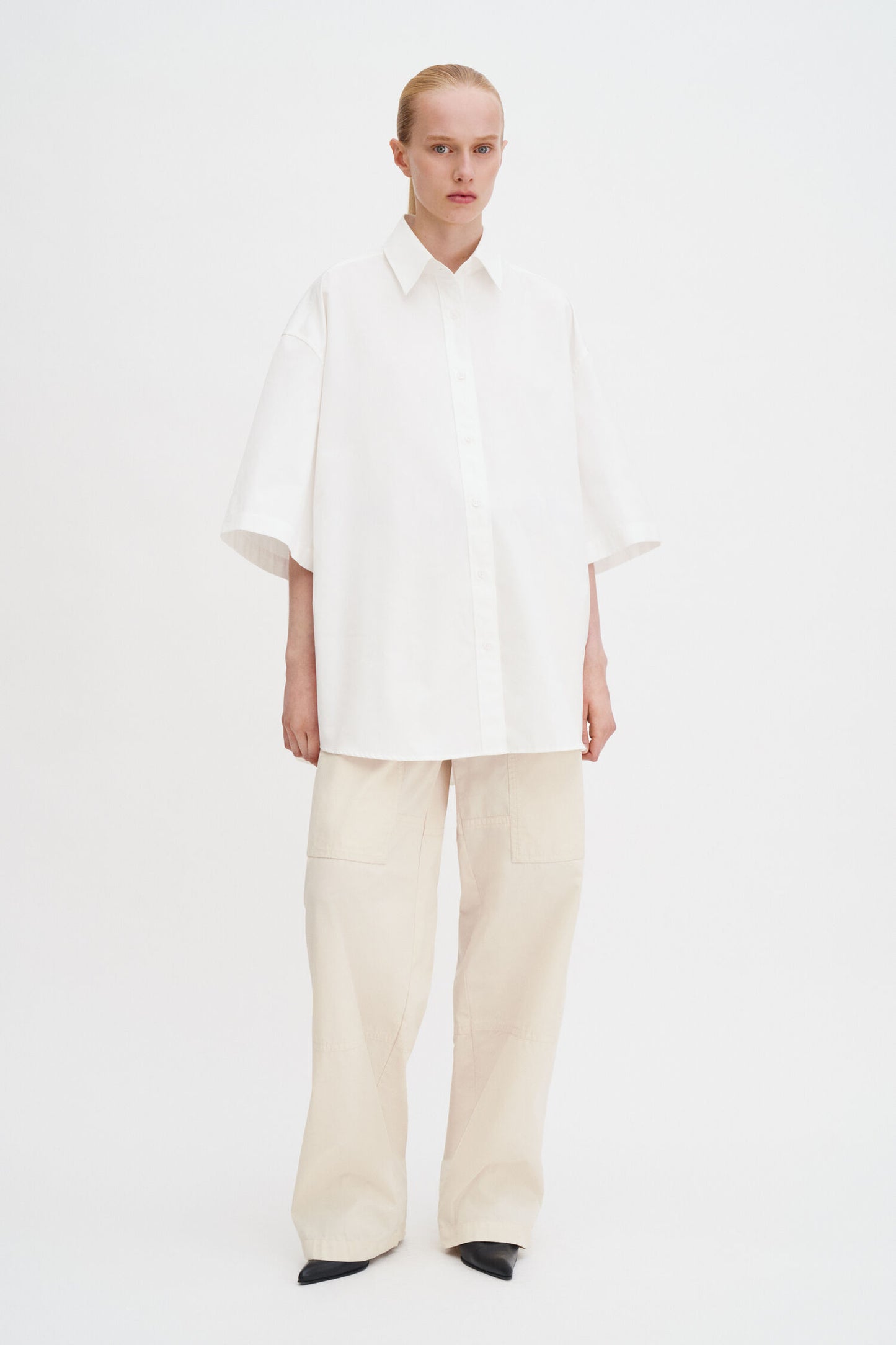טי שירט קצרה לנשים Oversized Short Sleeve Shirt