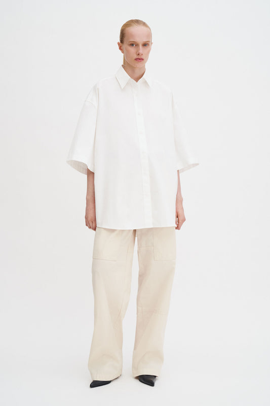 Lavender טי שירט קצרה לנשים Oversized Short Sleeve Shirt FILIPPA K