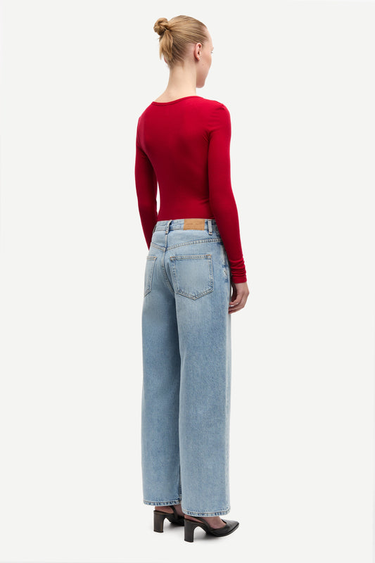 White Smoke טופ ג'רסי ארוך לנשים Sadou SAMSOE SAMSOE