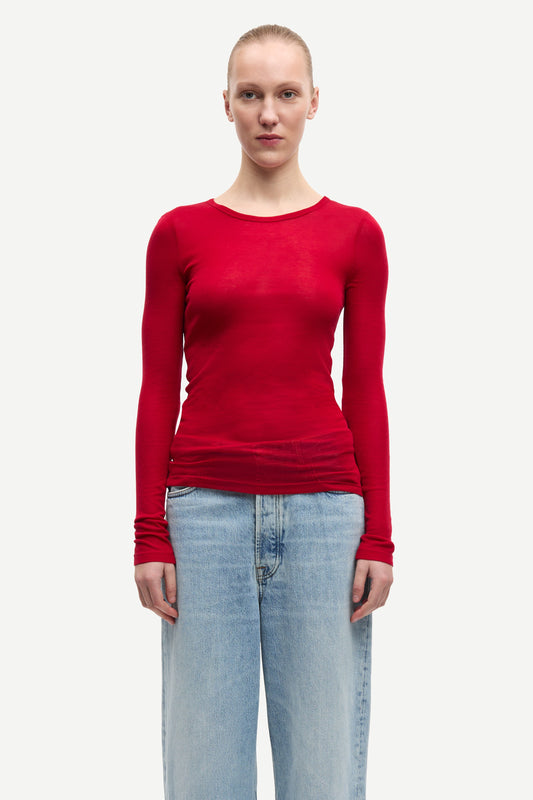 White Smoke טופ ג'רסי ארוך לנשים Sadou SAMSOE SAMSOE