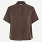 Dark Olive Green חולצה מכופתרת קצרה לנשים Mina SS Shirt 14028 SAMSOE SAMSOE