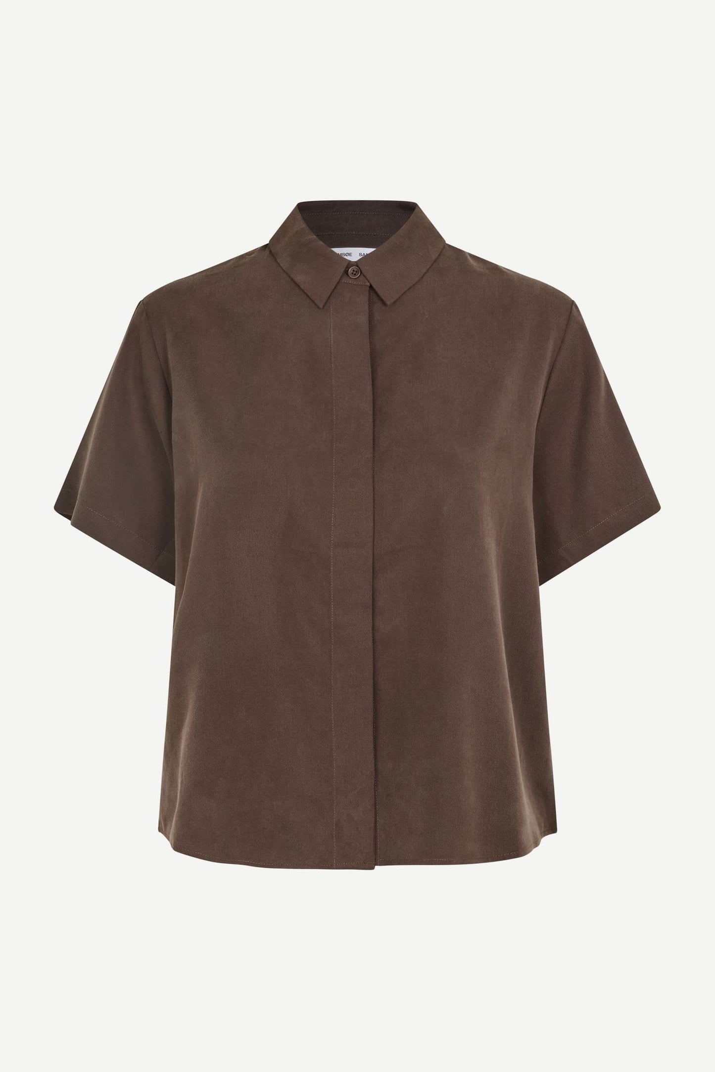 Dark Olive Green חולצה מכופתרת קצרה לנשים Mina SS Shirt 14028 SAMSOE SAMSOE