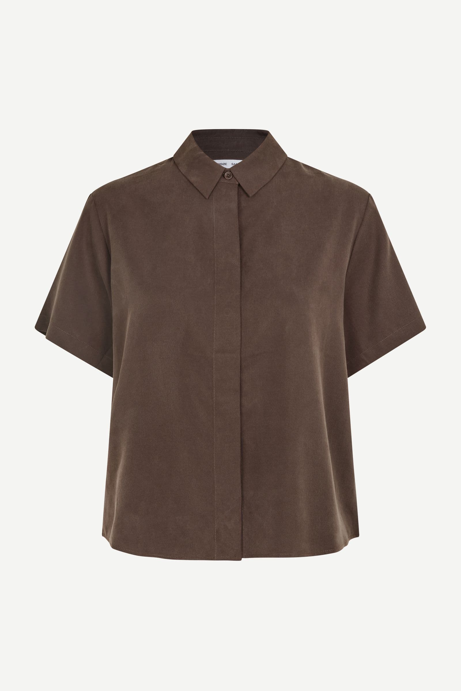 Dark Olive Green חולצה מכופתרת קצרה לנשים Mina SS Shirt 14028 SAMSOE SAMSOE
