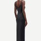 Dark Slate Gray שמלת מקסי סאטן לנשים Sunna SAMSOE SAMSOE