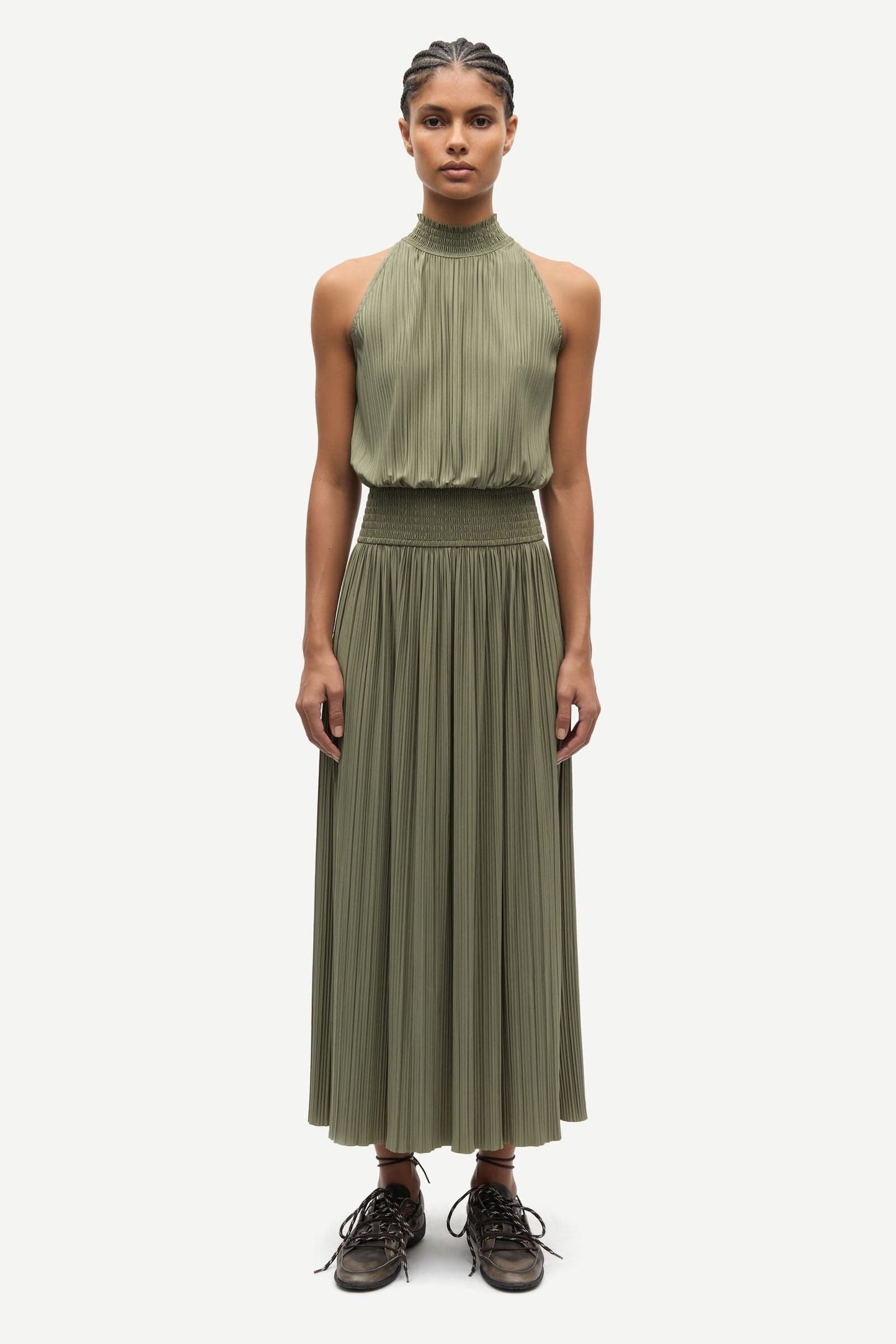 Dark Olive Green שמלת מקסי לנשים Uma SAMSOE SAMSOE