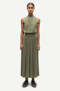 Dark Olive Green שמלת מקסי לנשים Uma SAMSOE SAMSOE