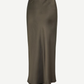 Dark Olive Green חצאית סאטן מקסי לנשים Saagneta SAMSOE SAMSOE