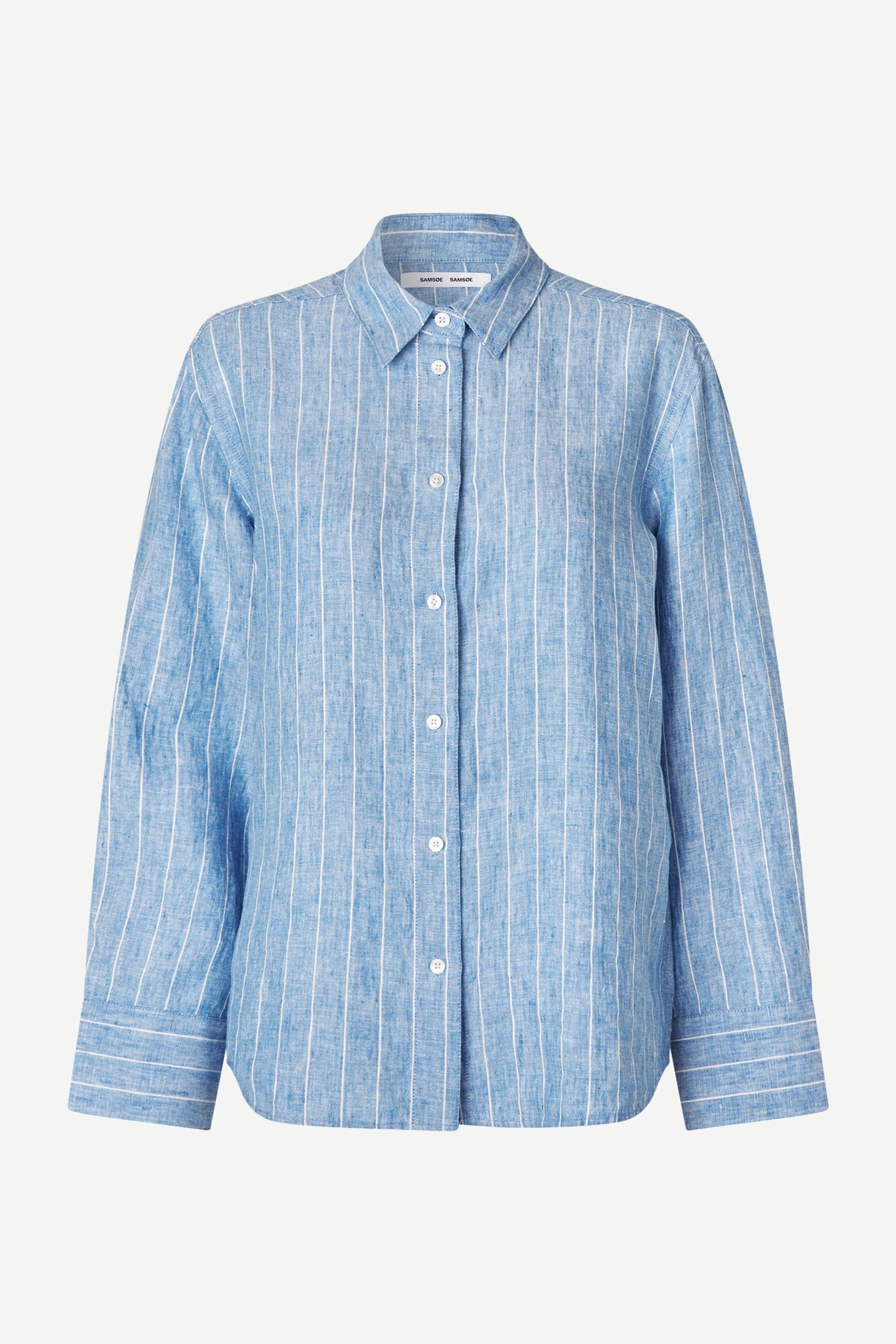 White Smoke חולצת פשתן מכופתרת ארוכה לנשים Sanot SAMSOE SAMSOE