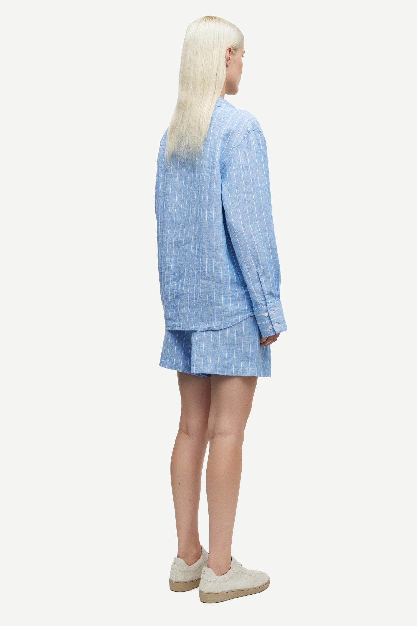 White Smoke חולצת פשתן מכופתרת ארוכה לנשים Sanot SAMSOE SAMSOE