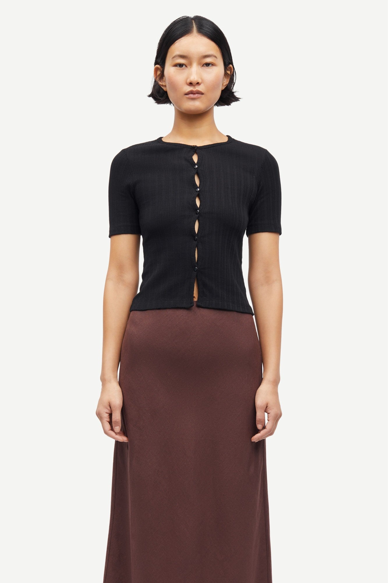 White Smoke חולצה קצרה לנשים Sajuni SAMSOE SAMSOE