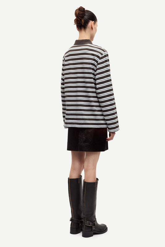 White Smoke חולצת פולו פסים לנשים Sadorver SAMSOE SAMSOE