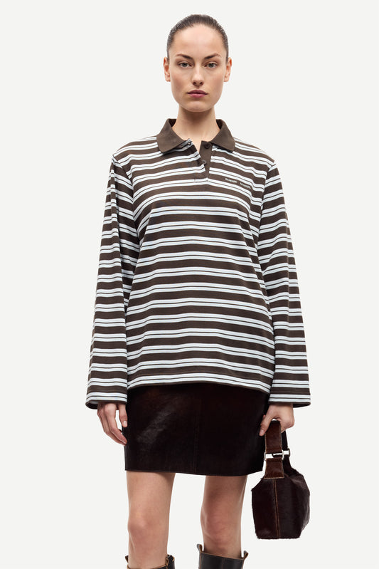 Dark Slate Gray חולצת פולו פסים לנשים Sadorver SAMSOE SAMSOE