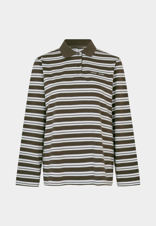 Dark Slate Gray חולצת פולו פסים לנשים Sadorver SAMSOE SAMSOE