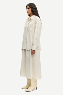 Light Gray חולצה מכופתרת ארוכה לנשים Salova Pocket SAMSOE SAMSOE