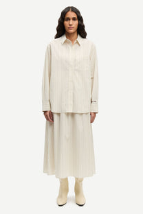 Light Gray חולצה מכופתרת ארוכה לנשים Salova Pocket SAMSOE SAMSOE