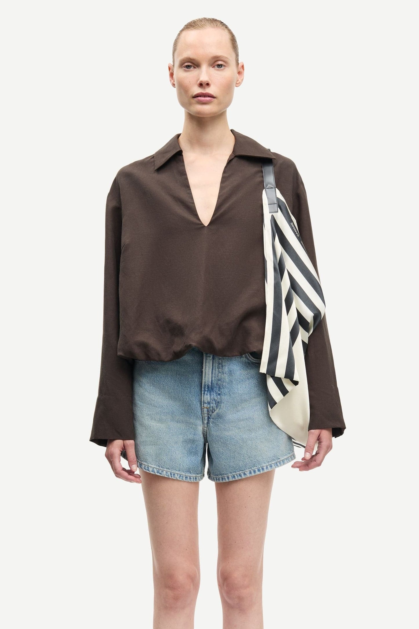 White Smoke חולצה מכופתרת לנשים Sadaphne Shirt 15262 SAMSOE SAMSOE