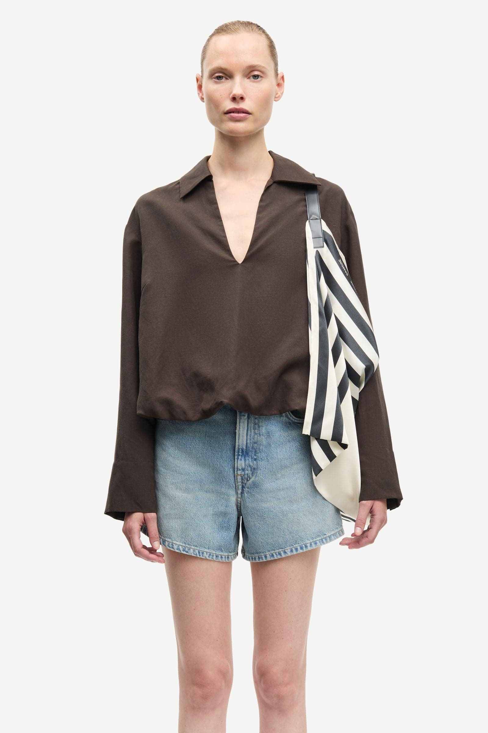 White Smoke חולצה מכופתרת לנשים Sadaphne Shirt 15262 SAMSOE SAMSOE