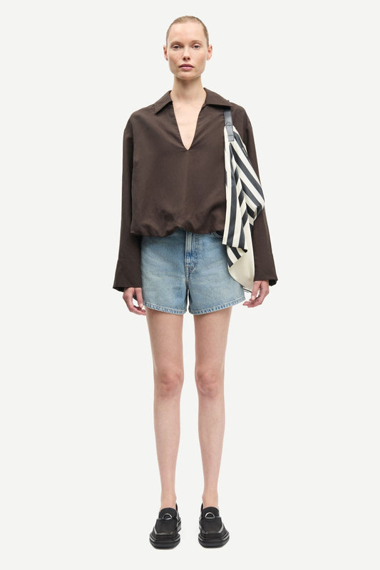 White Smoke חולצה מכופתרת לנשים Sadaphne Shirt 15262 SAMSOE SAMSOE