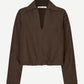Dark Slate Gray חולצה מכופתרת לנשים Sadaphne Shirt 15262 SAMSOE SAMSOE