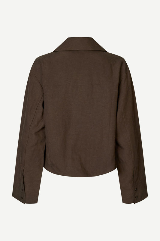 Dark Slate Gray חולצה מכופתרת לנשים Sadaphne Shirt 15262 SAMSOE SAMSOE
