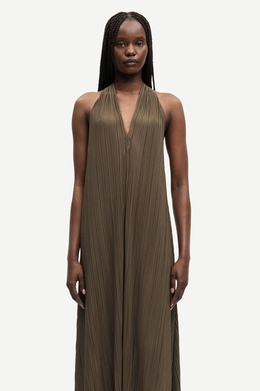 Dark Olive Green שמלת מקסי לנשים Sacille SAMSOE SAMSOE