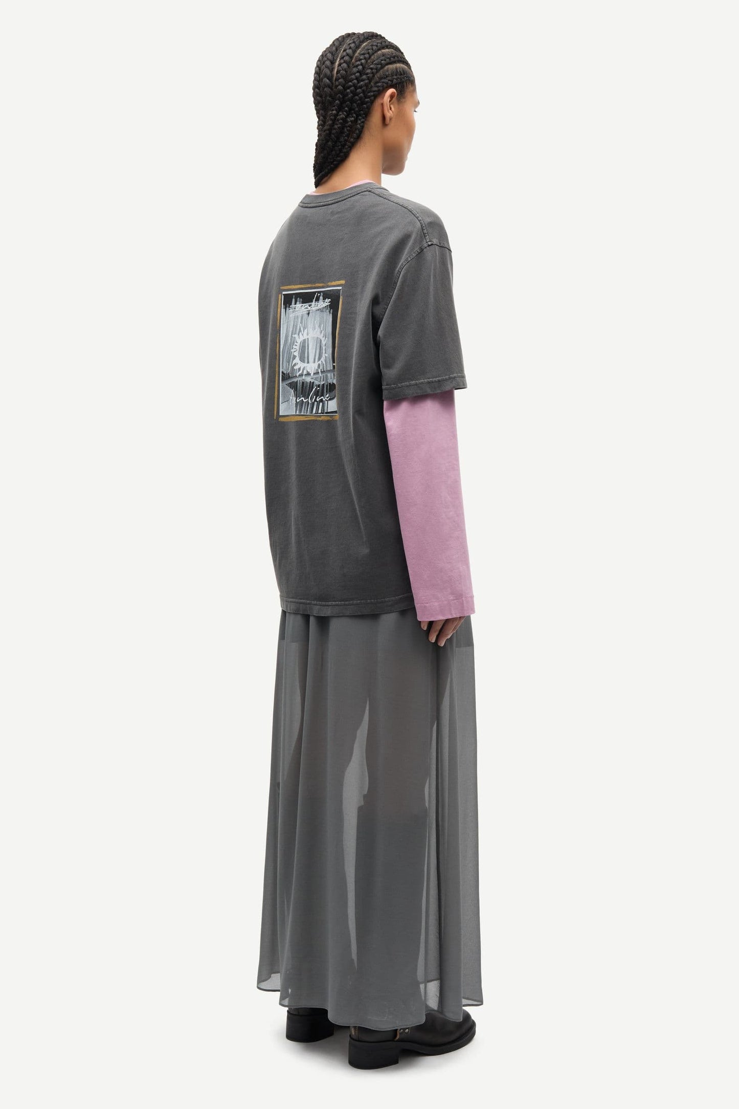 Dark Slate Gray חצאית מקסי לנשים Samika SAMSOE SAMSOE