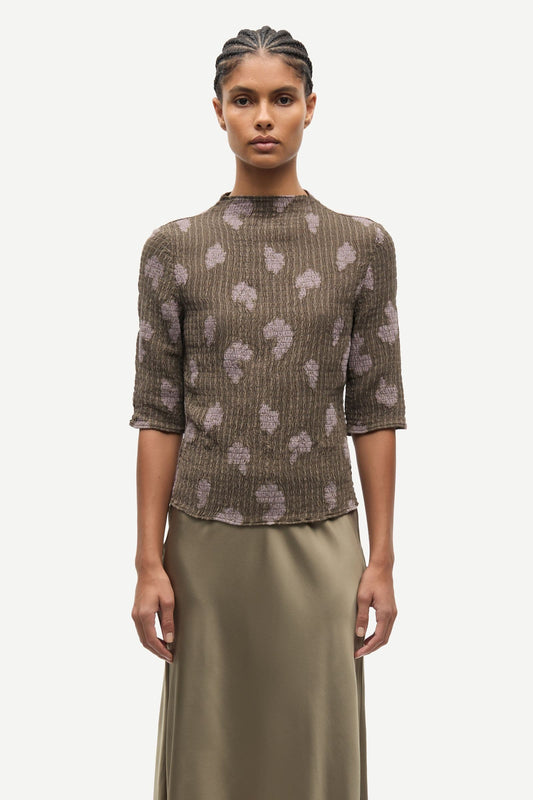 Dark Olive Green חולצה קצרה לנשים Safrida SAMSOE SAMSOE