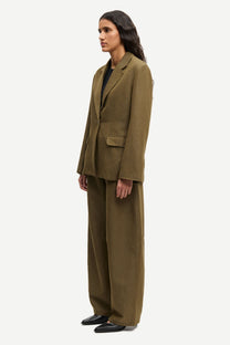 Dark Olive Green מכנסיים ארוכים לנשים Sarokos SAMSOE SAMSOE