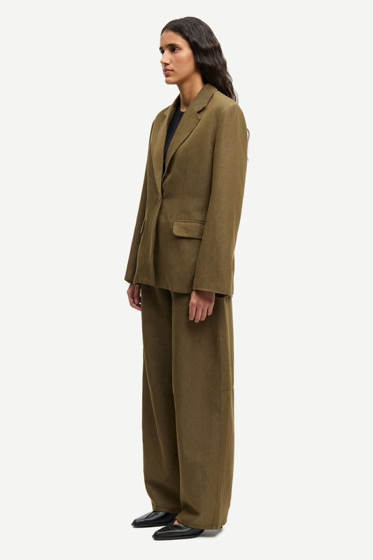 Dark Olive Green מכנסיים ארוכים לנשים Sarokos SAMSOE SAMSOE