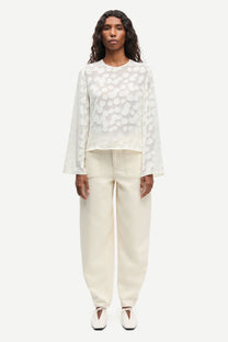 White Smoke ג׳ינס ארוך לנשים Saveyra 16017 - Loose Fit SAMSOE SAMSOE